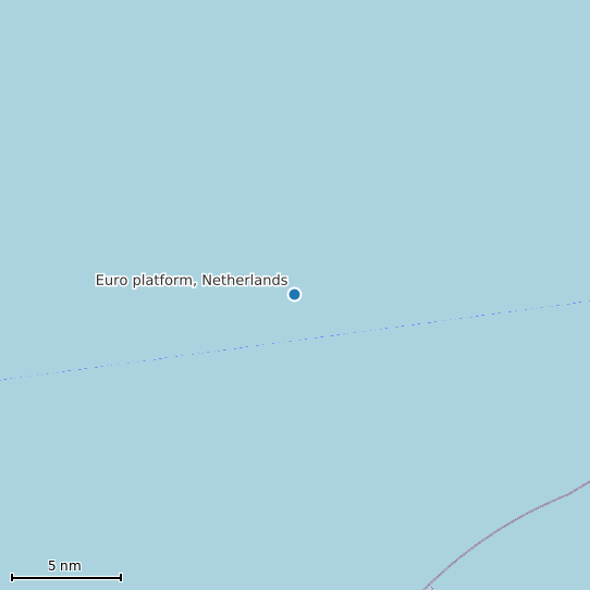 Map of Euro platform, Netherlands Tide Prediction Station