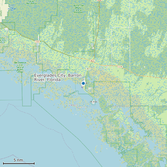 Map of Everglades City, Barron River, Florida Tide Prediction Station