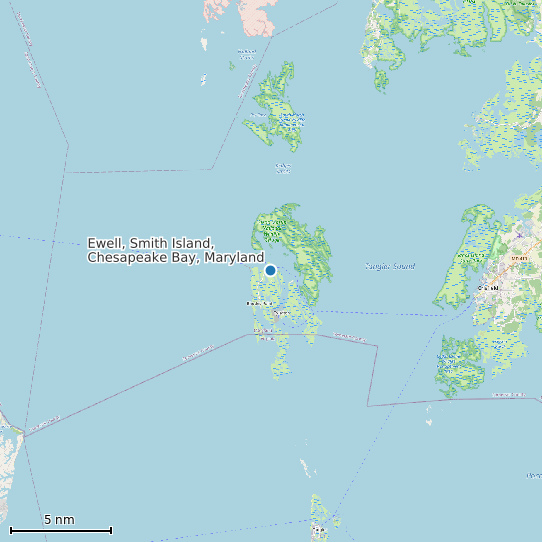 Map of Ewell, Smith Island, Chesapeake Bay, Maryland Tide Prediction Station