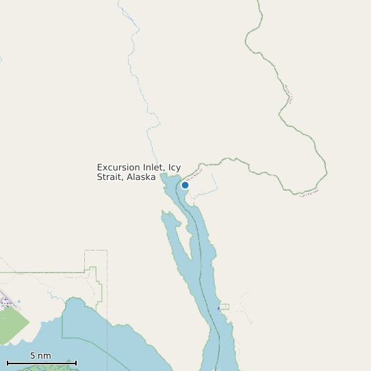 Map of Excursion Inlet, Icy Strait, Alaska Tide Prediction Station