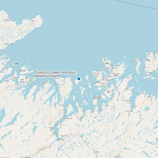 Map of Exploits Lower Harbour, Newfoundland Tide Prediction Station