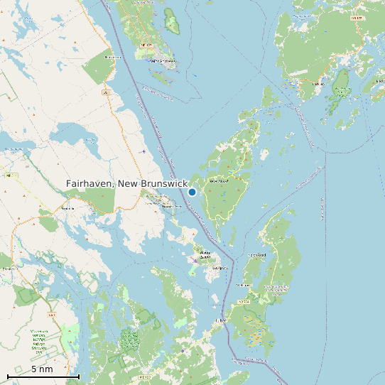 Map of Fairhaven, New Brunswick Tide Prediction Station