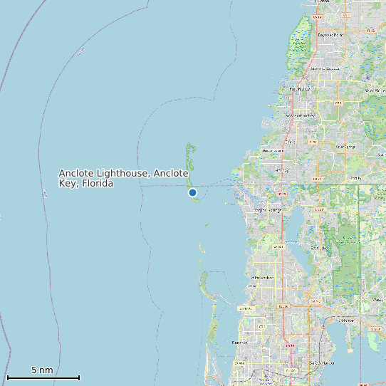 Map of Anclote Lighthouse, Anclote Key, Florida Tide Prediction Station