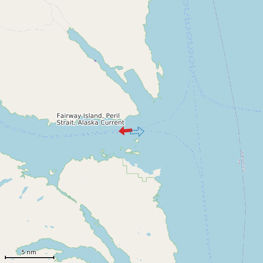 Map of Fairway Island, Peril Strait, Alaska Current Prediction Station
