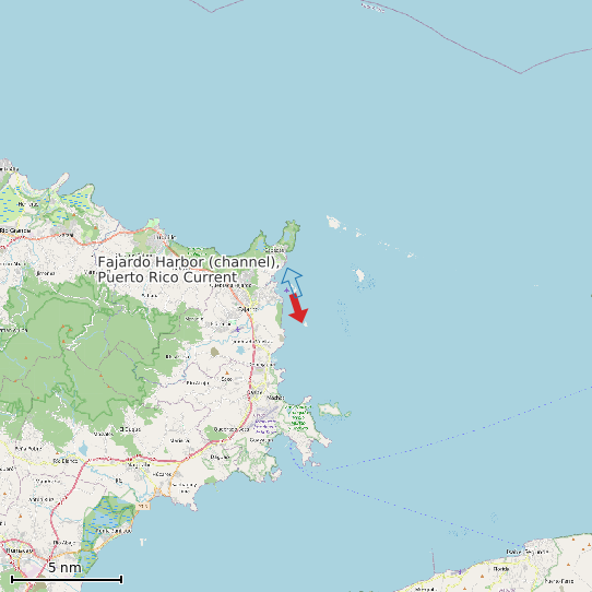 Map of Fajardo Harbor (channel), Puerto Rico Current Prediction Station