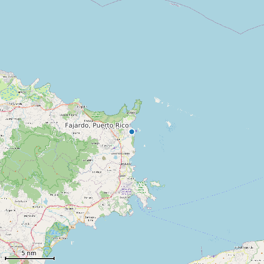 Map of Fajardo, Puerto Rico Tide Prediction Station