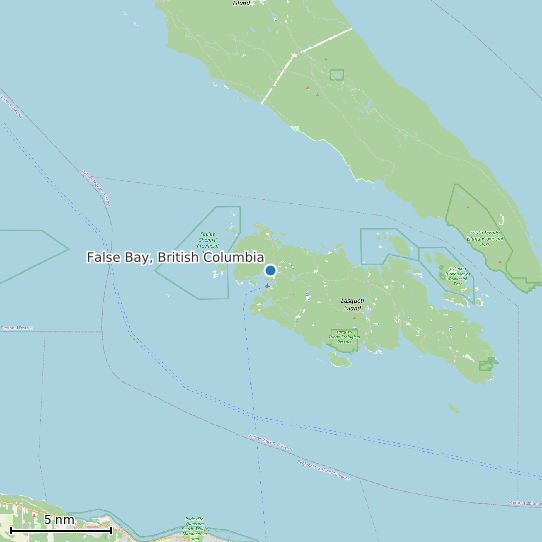Map of False Bay, British Columbia Tide Prediction Station