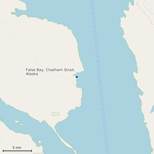 Map of False Bay, Chatham Strait, Alaska Tide Prediction Station