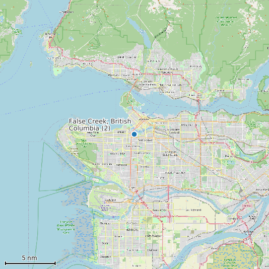 Map of False Creek, British Columbia (2) Tide Prediction Station
