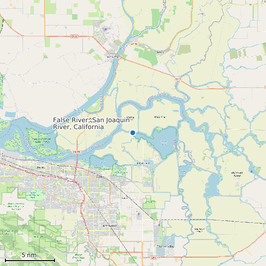 Map of False River, San Joaquin River, California Tide Prediction Station