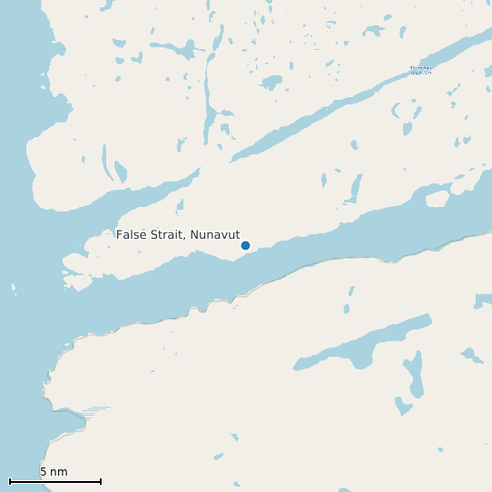 Map of False Strait, Nunavut Tide Prediction Station