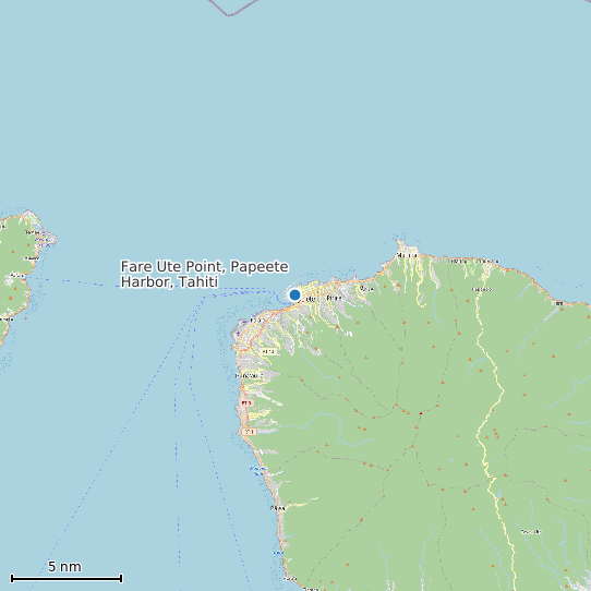 Map of Fare Ute Point, Papeete Harbor, Tahiti Tide Prediction Station
