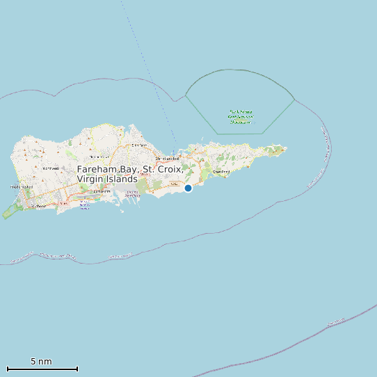 Map of Fareham Bay, St. Croix, Virgin Islands Tide Prediction Station