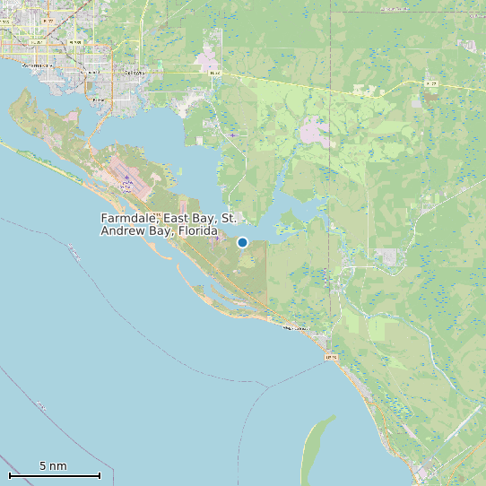 Map of Farmdale, East Bay, St. Andrew Bay, Florida Tide Prediction Station