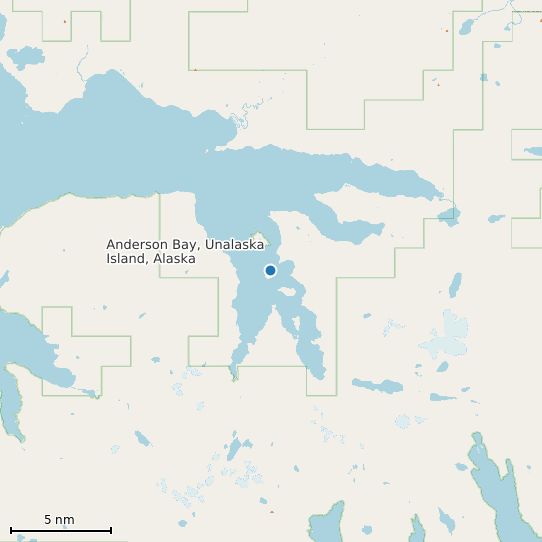 Map of Anderson Bay, Unalaska Island, Alaska Tide Prediction Station