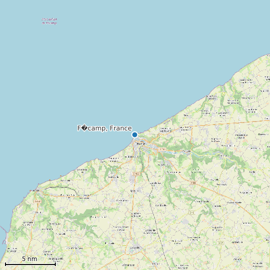 Map of F�camp, France Tide Prediction Station