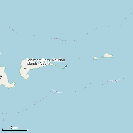 Map of Fenimore Pass, Aleutian Islands, Alaska Tide Prediction Station