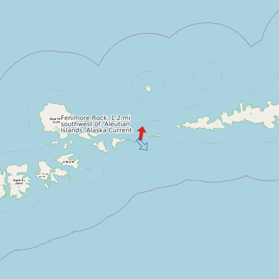 Fenimore Rock, 1.2 mi southwest of, Aleutian Islands, Alaska Current map