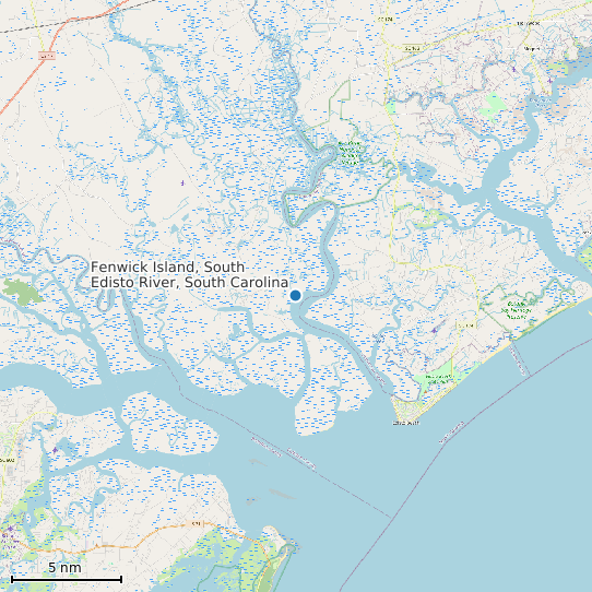 Map of Fenwick Island, South Edisto River, South Carolina Tide Prediction Station