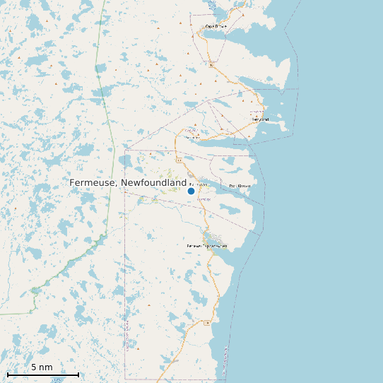 Map of Fermeuse, Newfoundland Tide Prediction Station