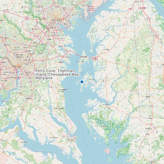 Map of Ferry Cove, Tilghman Island, Chesapeake Bay, Maryland Tide Prediction Station