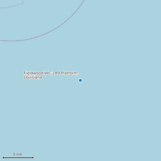 Map of Fieldwood WC-289 Platform, Louisiana Tide Prediction Station