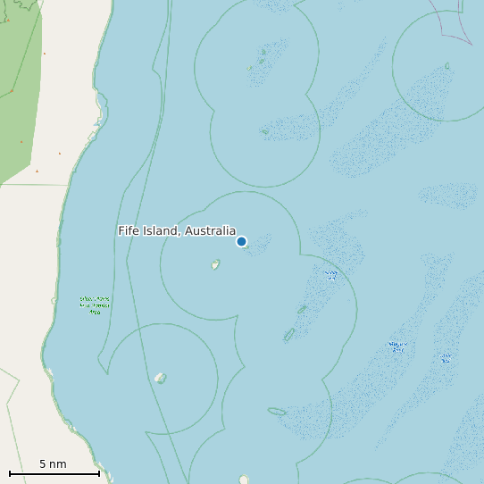 Map of Fife Island, Australia Tide Prediction Station