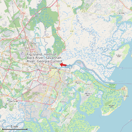Map of Fig Island, north of, Back River, Savannah River, Georgia Current Prediction Station