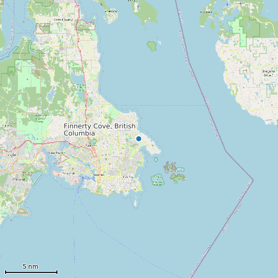 Map of Finnerty Cove, British Columbia Tide Prediction Station