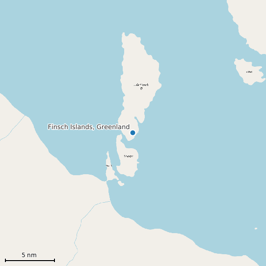 Map of Finsch Islands, Greenland Tide Prediction Station