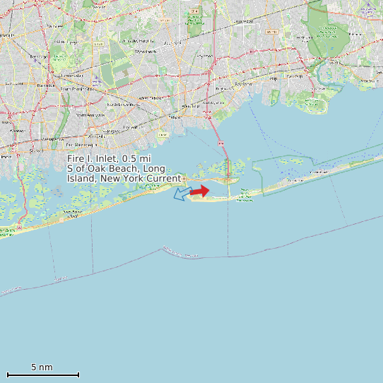 Map of Fire I. Inlet, 0.5 mi S of Oak Beach, Long Island, New York Current Prediction Station