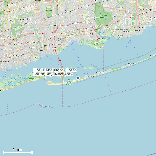 Map of Fire Island Light, Great South Bay, New York Tide Prediction Station