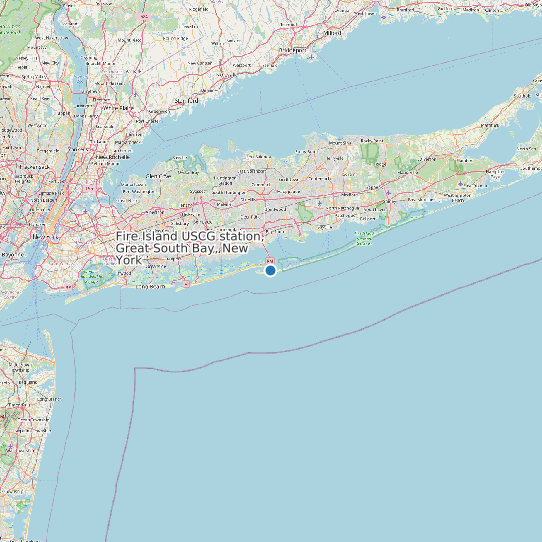 Fire Island USCG station, Great South Bay, New York map