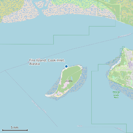 Map of Fire Island, Cook Inlet, Alaska Tide Prediction Station