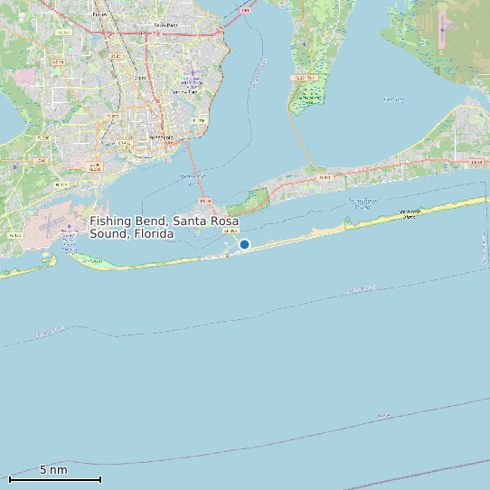 Map of Fishing Bend, Santa Rosa Sound, Florida Tide Prediction Station