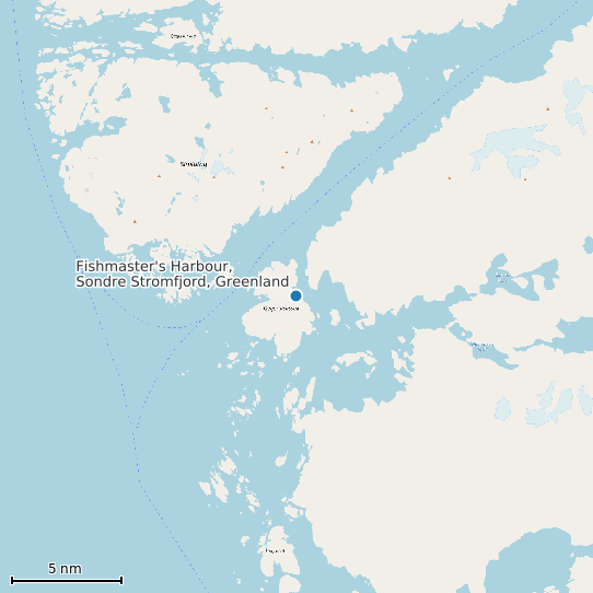 Map of Fishmaster's Harbour, Sondre Stromfjord, Greenland Tide Prediction Station