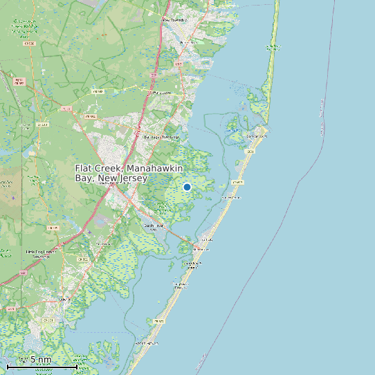 Map of Flat Creek, Manahawkin Bay, New Jersey Tide Prediction Station