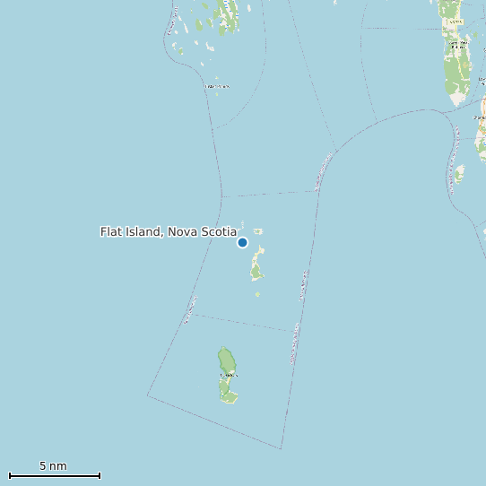 Map of Flat Island, Nova Scotia Tide Prediction Station