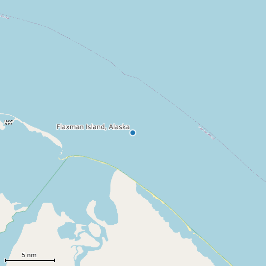 Map of Flaxman Island, Alaska Tide Prediction Station
