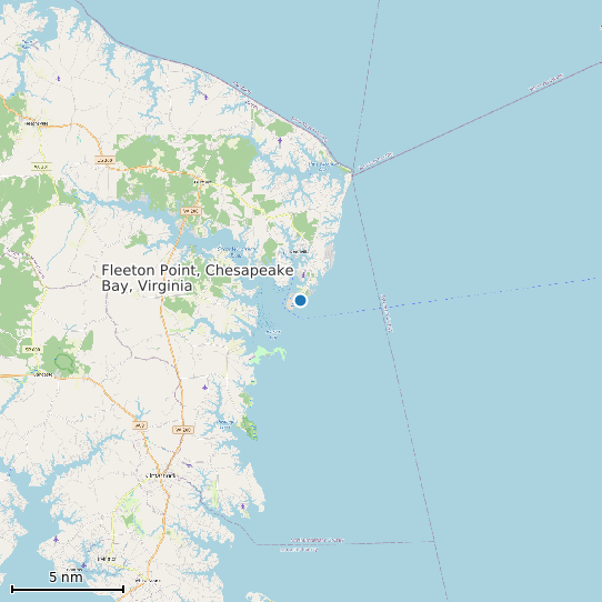 Map of Fleeton Point, Chesapeake Bay, Virginia Tide Prediction Station