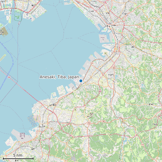 Map of Anesaki, Tiba, Japan Tide Prediction Station