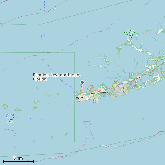 Map of Fleming Key, north end, Florida Tide Prediction Station