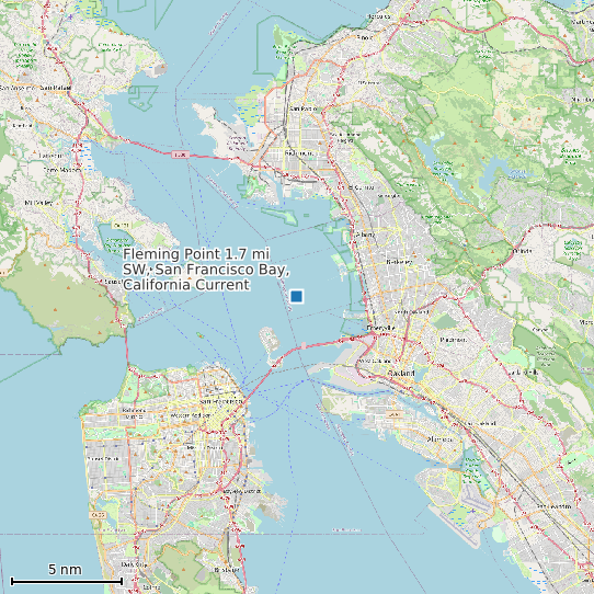 Map of Fleming Point 1.7 mi SW, San Francisco Bay, California Current Prediction Station