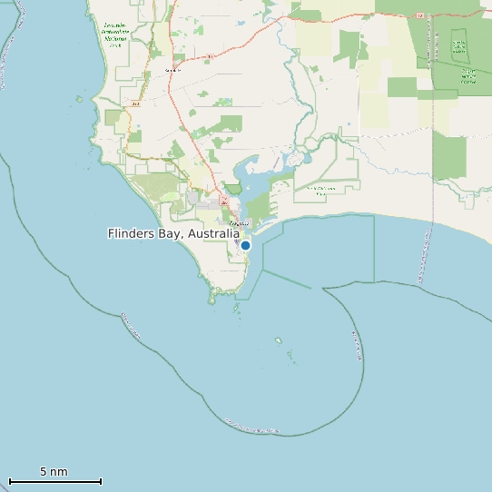 Map of Flinders Bay, Australia Tide Prediction Station