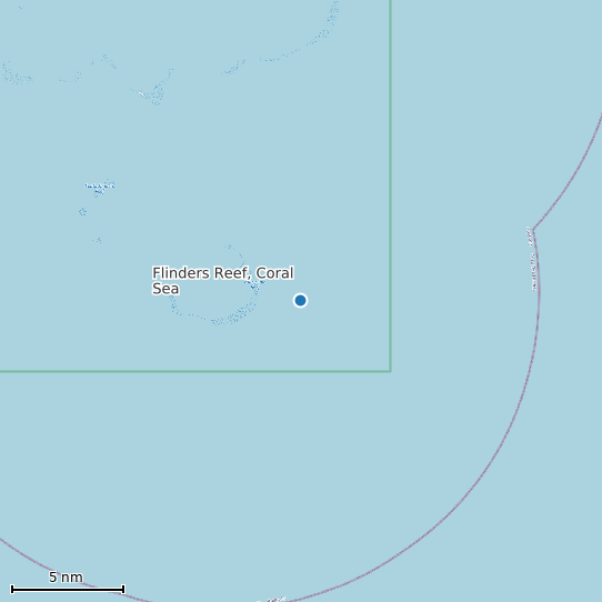 Map of Flinders Reef, Coral Sea Tide Prediction Station