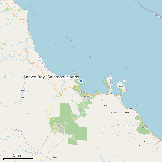 Map of Anewa Bay, Solomon Islands Tide Prediction Station