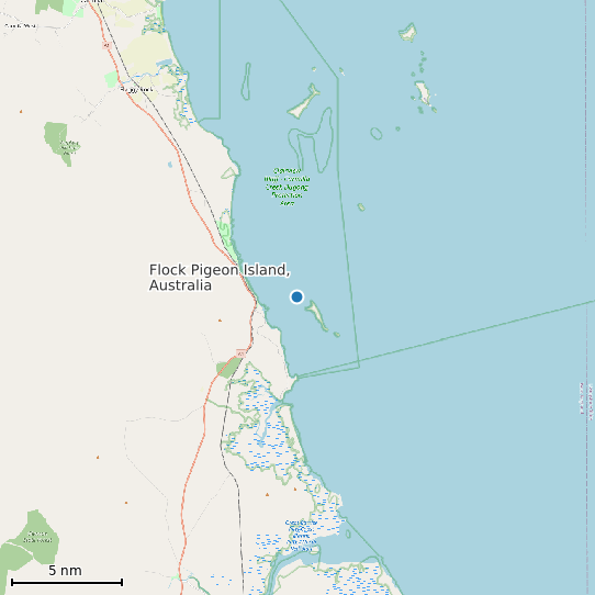 Map of Flock Pigeon Island, Australia Tide Prediction Station
