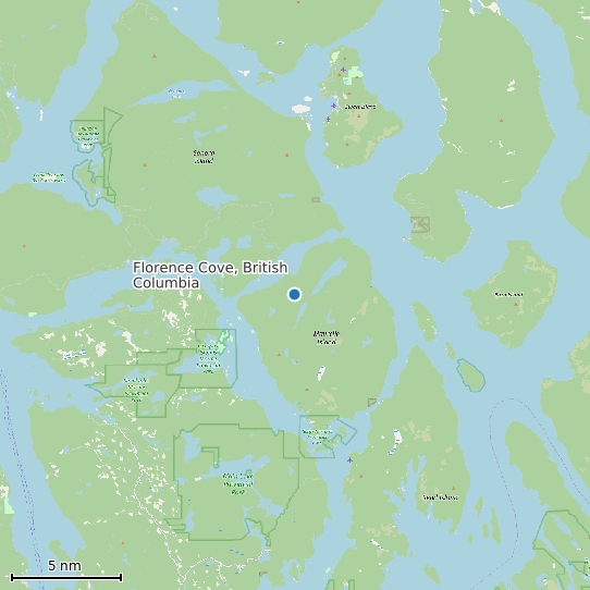 Map of Florence Cove, British Columbia Tide Prediction Station