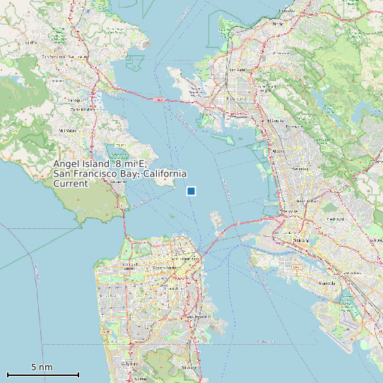 Map of Angel Island .8 mi E, San Francisco Bay, California Current Prediction Station