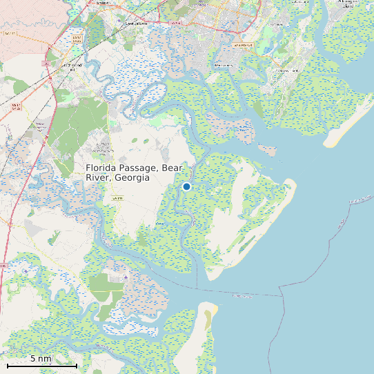 Map of Florida Passage, Bear River, Georgia Tide Prediction Station